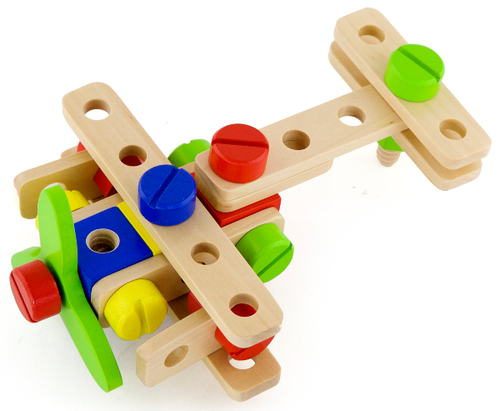 דלי 68 קוביות בנייה מעץ - אומים וברגים 3