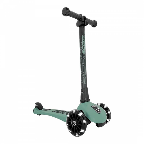 קורקינט לילדים ידית מתקפלת Highwaykick 3 LED, אורות ב 3 גלגלים ומונע התהפכות FOREST ירוק 1
