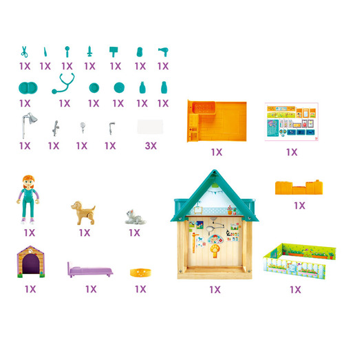 סט מרפאה וטרינרית עם 26 אביזרים למשחקי דמיון 5