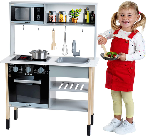 מטבח מעץ לילדים Miele עם אורות וצלילים, תנור, מיקרו וכיור + 6 אביזרים 2