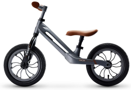 Racer אופני איזון קלילים במיוחד עם שלדת מגנזיום, מושב וידית מתכווננים - אפור/חום 1