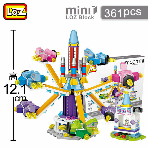 משחק הרכבה ובניה איכותי עם 361 מיני אבני בנייה - קרוסלת מטוס  2