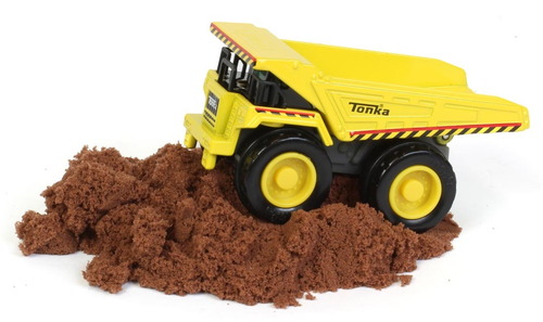 מיני משאית עפר ממתכת + 75 גר' חול קינטי למשחקי דימיון 1