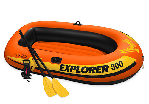 סירה מתנפחת לשלושה דגם EXPLORER 300 עם 2 משוטים ומשאבה עד משקל 186 ק