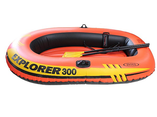 סירה מתנפחת לשלושה דגם EXPLORER 300 עם 2 משוטים ומשאבה עד משקל 186 ק