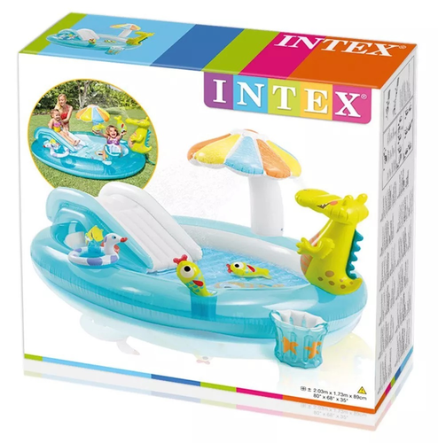 מרכז פעילות ובריכה מתנפחת לילדים - תנין דגם 57165 7