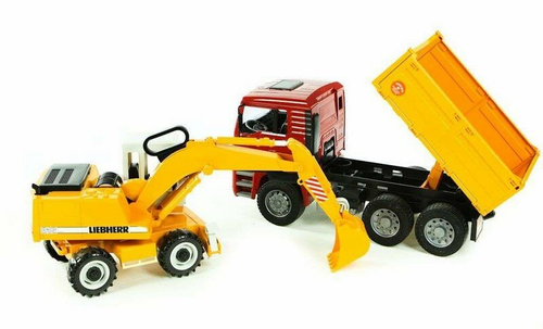 סט משאית הובלה מאן MAN TGA + שופל ליבר 2