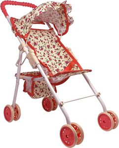 עגלת טיולון לבובה מבית New York Doll Collection - צבע פרחוני
