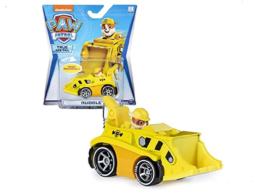 רכב מתכת עם 4 גלגלים מסתובבים ודמות קטנה של ראבל - צהוב 2