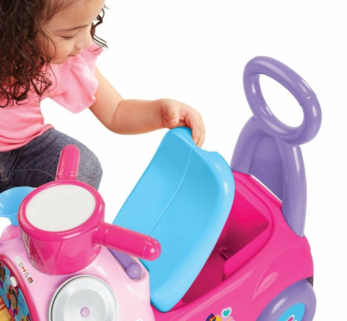 בימבה תזמורת 2 ב 1 עם פסנתר אורקולי, חצוצרה, מצילה ותא צעצועים - ורוד/סגול 5