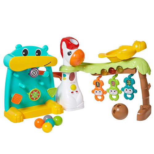 מרכז התפתחות אורקולי Grow-With-Me 4 in 1 פלילנד עם משגר ו 5 כדורי משחק 1