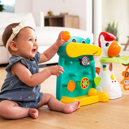 מרכז התפתחות אורקולי Grow-With-Me 4 in 1 פלילנד עם משגר ו 5 כדורי משחק 4