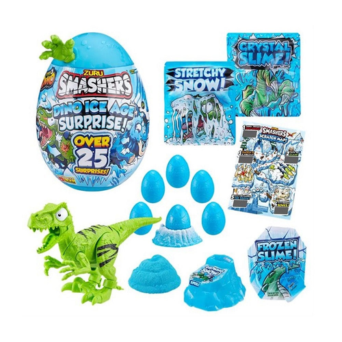 ביצת הפתעות ענקית SMASHERS דינו עידן הקרח עם בובה ומעל 25 הפתעות - ירוק 2