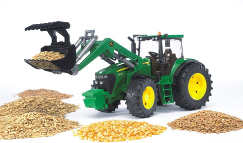 טרקטור חקלאי ברודר John Deere 7930 עם כף העמסה קדמית עולה ויורדת - לילדים ואספנים  3