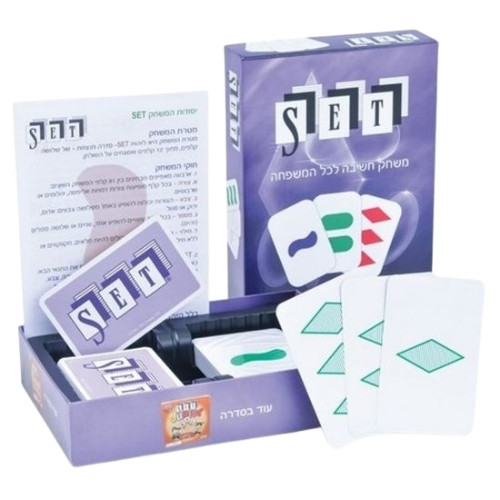 משחק קלפים SET לכל המשפחה תחרותי לחידוד המחשבה ופיתוח התפיסה המרחבית  1
