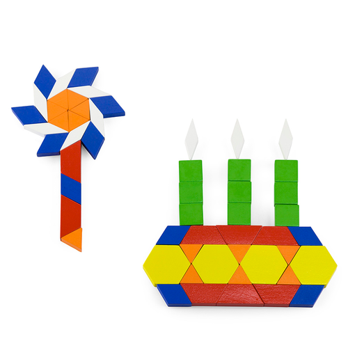 דלי 250 צורות גאומטריות צבעוניות מעץ 2