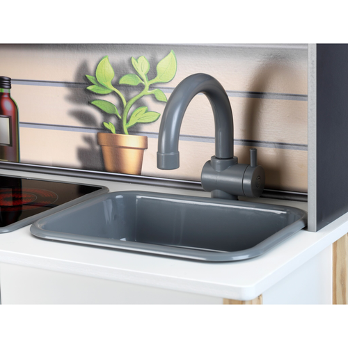 מטבח עץ גדול לילדים Miele עם אורות וצלילים, תנור, מיקרו, מכונת קפה, כיור + 11 אביזרים 6