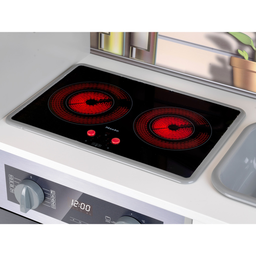 מטבח עץ גדול לילדים Miele עם אורות וצלילים, תנור, מיקרו, מכונת קפה, כיור + 11 אביזרים 8