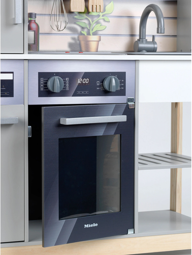 מטבח עץ גדול לילדים Miele עם אורות וצלילים, תנור, מיקרו, מכונת קפה, כיור + 11 אביזרים 10