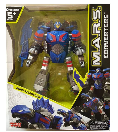 רובוט M.A.R.S כחול עם חרב משנה צורה לדינוזאור Bonny Stegosaur 3