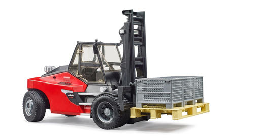מלגזה כבדה לינדה Linde HT160 אדומה + משטח ו 3 כלובי הרמה 1