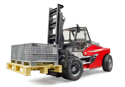 מלגזה כבדה לינדה Linde HT160 אדומה + משטח ו 3 כלובי הרמה 2