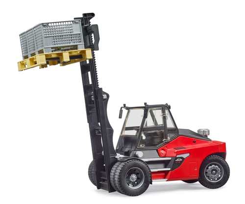 מלגזה כבדה לינדה Linde HT160 אדומה + משטח ו 3 כלובי הרמה 4