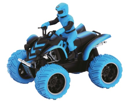 טרקטורון שטח ATV RIDER על שלט רחוק עם דמות רוכב וסוללות נטענות- כחול 2