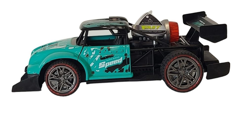 מכונית עם שלט ופונקציה שמדמה סילון TURBO JET CAR - צבע טורקיז 2