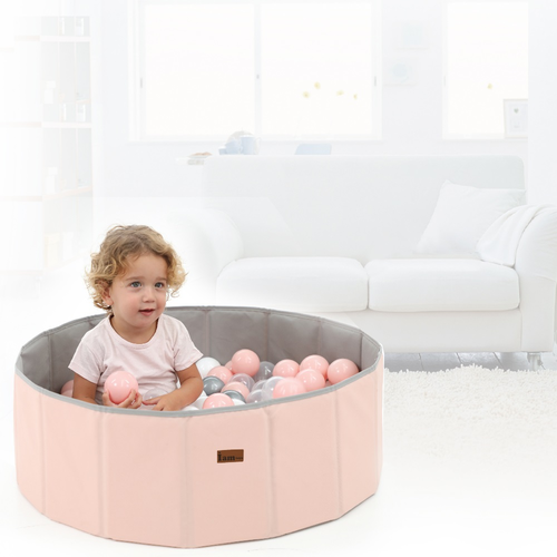 בריכת כדורים פרימיום מתקפלת + 90 כדורים - ורוד פסטל 4