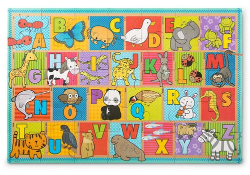פאזל רצפה 35 חלקים מחומרים ממוחזרים - אותיות ה ABC 1