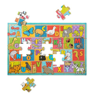 פאזל רצפה 35 חלקים מחומרים ממוחזרים - אותיות ה ABC 3