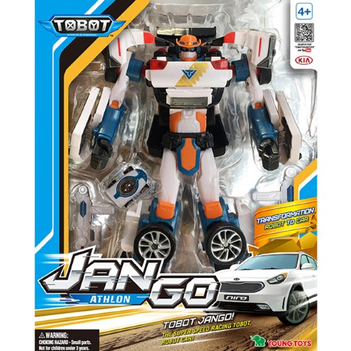 טובוט JANGO ג'אנגו - רובוט גדול לוחם TOBOT שמשתנה למכונית משפחתית, כולל שני אקדחם ומכונית מיניאטורית 4