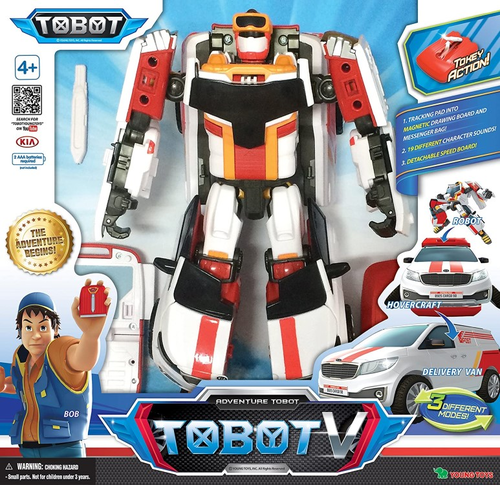 טובוט V וי - רובוט גדול לוחם TOBOT שיכול להשתנות לטנדר או למכונית, כולל חרב, גלשן ופד עם עט מגנטי 3