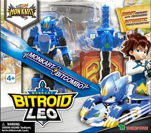 רובוט מפלצת MONKART BITROID LEO ביטרויד ליאו מהסדרה האהובה שיכול להשתנות לשני כלי רכב, כולל שני קלפים 3