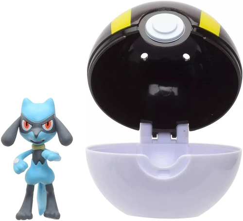 דמות פעולה של פוקימון עם כדור בליסטר - RIOLU + ULTRA BALL 1