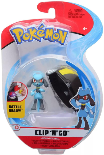 דמות פעולה של פוקימון עם כדור בליסטר - RIOLU + ULTRA BALL 2