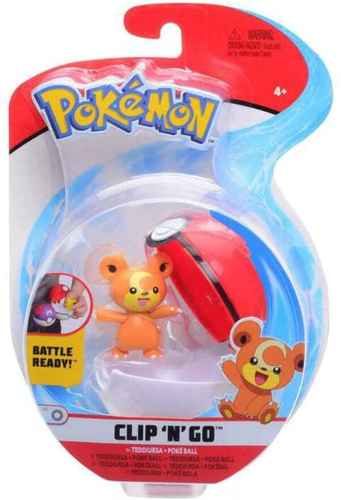 דמות פעולה של פוקימון עם כדור בליסטר - TEDDIURSA + POKE BALL 2