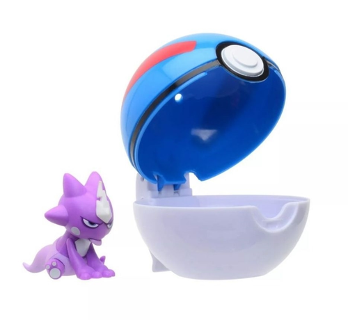 דמות פעולה של פוקימון עם כדור בליסטר - TOXEL + GREAT BALL 1