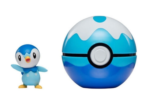 דמות פעולה של פוקימון עם כדור בליסטר - PIPLUP + DIVE BALL 1