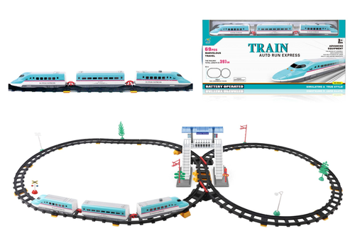 סט רכבת אקספרס חשמלית עם תחנת רכבת עילית ומסילה באורך 4 מ' 1
