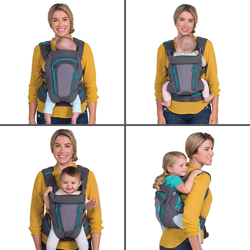 מנשא carry on ארגונומי בעל שישה כיסים עם רוכסן ומושב מתרחב לפי גיל הפעוט 2