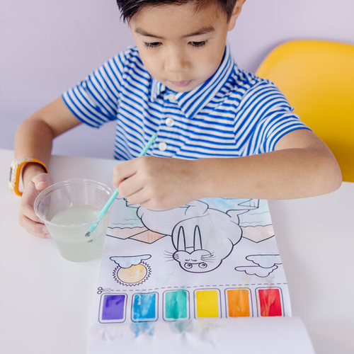 חוברת צביעה עם מים 20 דפים, 6 צבעים ומכחול - יצורי האוקיאנוס 4