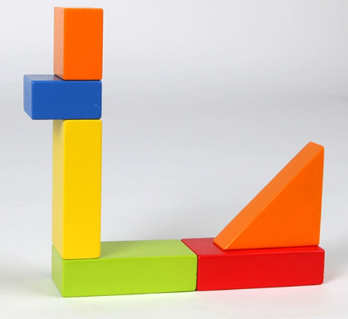 הליכון עגלת עץ עם לבני בנייה מעץ מלא 21 חלקים 5