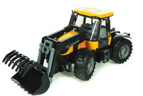 טרקטור JCB Fastrac עם כף מתרוממת ונפתחת ושליטה על ההגה עם מוט חיצוני - לילדים ולאספנים 1
