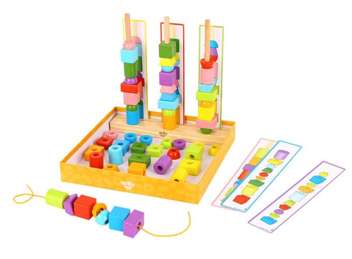 משחק השחלות מגדלי חרוזים מעץ 1