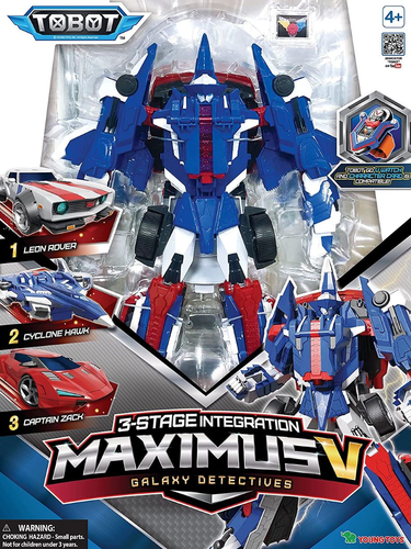טובוט MAXIMUS V מקסימוס וי - רובוט ענק לוחם טובוט שמשנה צורה למטוס ו-2 מכוניות, כולל כרטיס דמות 8