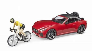 מכונית דו-מושבית Roadster GT עם גלגלים ניתנים להסרה + אופניים ורוכבת