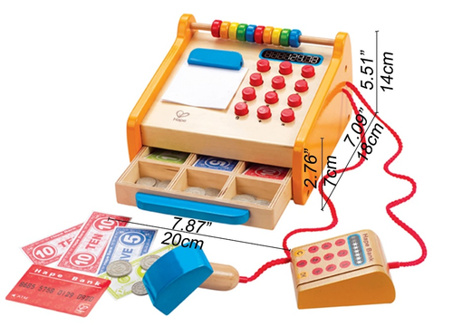 קופה רושמת מעץ מלא עם 37 אביזרים 4
