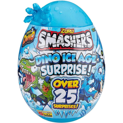 ביצת הפתעות ענקית SMASHERS דינו עידן הקרח עם בובה ומעל 25 הפתעות - כחול 1